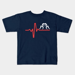 Wrestling Fan Heartbeat Kids T-Shirt